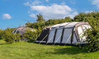 Spacious grass tent pitches